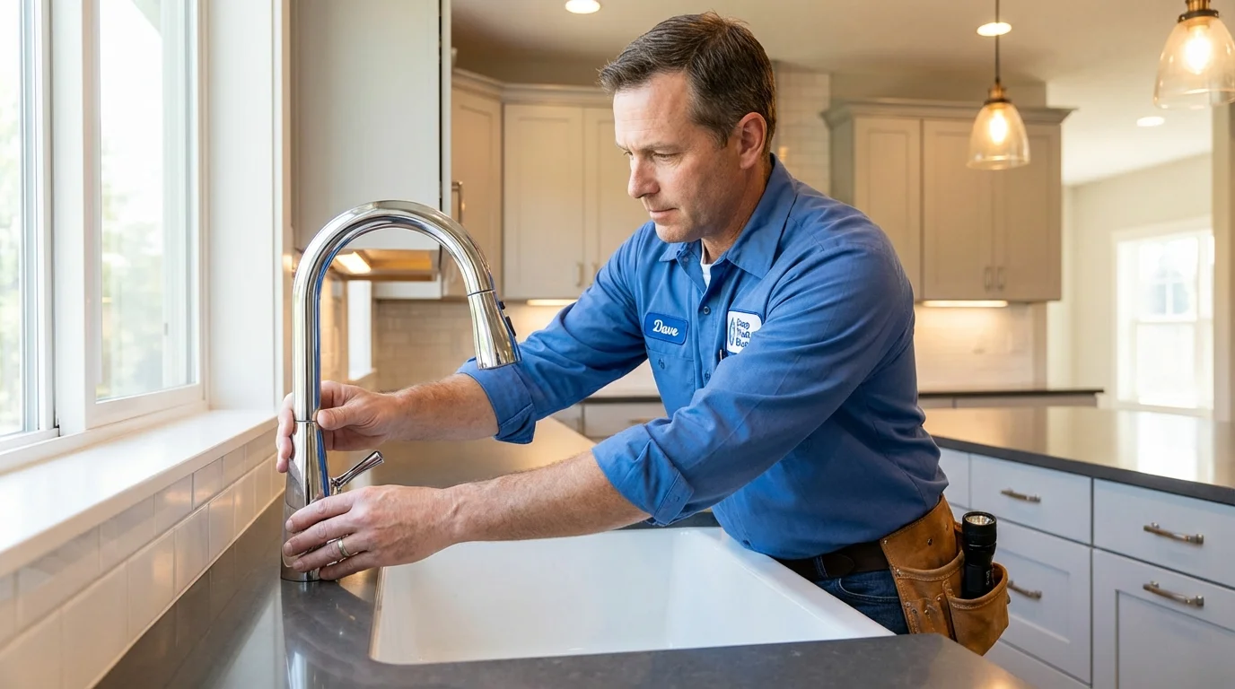 Kitchen faucet installation by Johns Plumbing LLC in San Jacinto