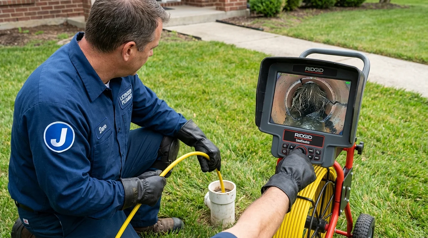 Sewer camera inspection being performed by Johns Plumbing LLC in San Jacinto